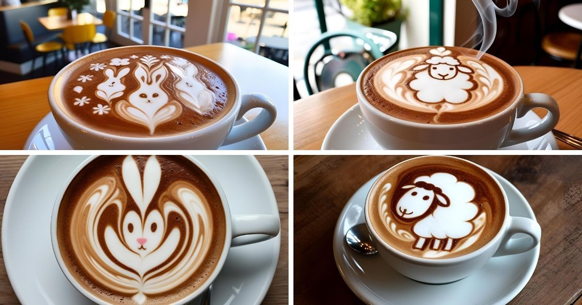 latte art Zajic baraniek