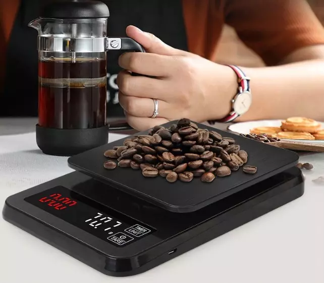Báscula de café digital 0,1 g Báscula de alta precisión Accesorios de  barista para el hogar (negro)